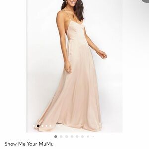 Show Me Your Mumu Blush Pink Satin Slip Maxi Dress